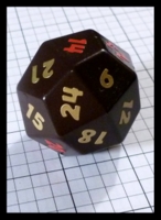 Dice : Dice - 24D - Black with Sticker Numerals FA collection - Ebay Oct 2013